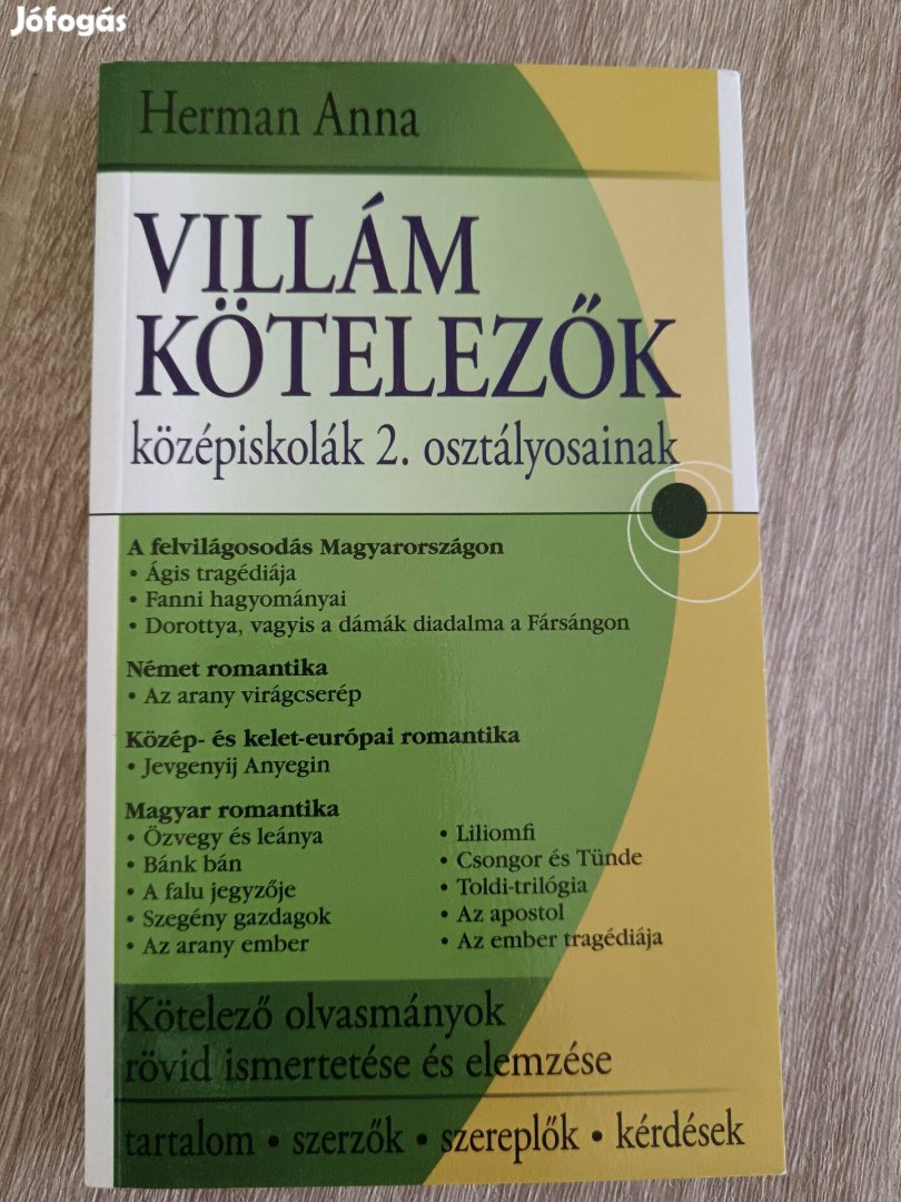 Herman Anna: Villám kötelezők középiskolák 2. osztályosainak