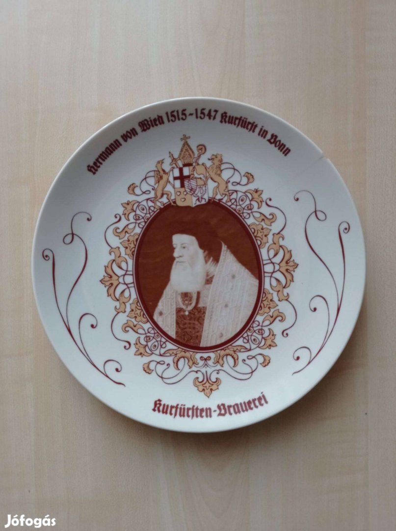 Hermann von Wied Rastal porcelán fali tányér (dísztányér)