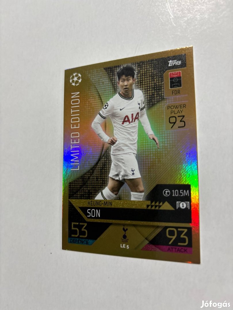 Heung Min Son Limited focis kártya Topps
