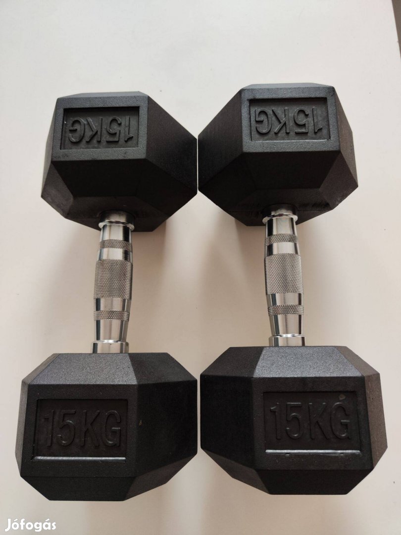 Hexa gumírozott súlyzók 10-15kg, vadonatúj!