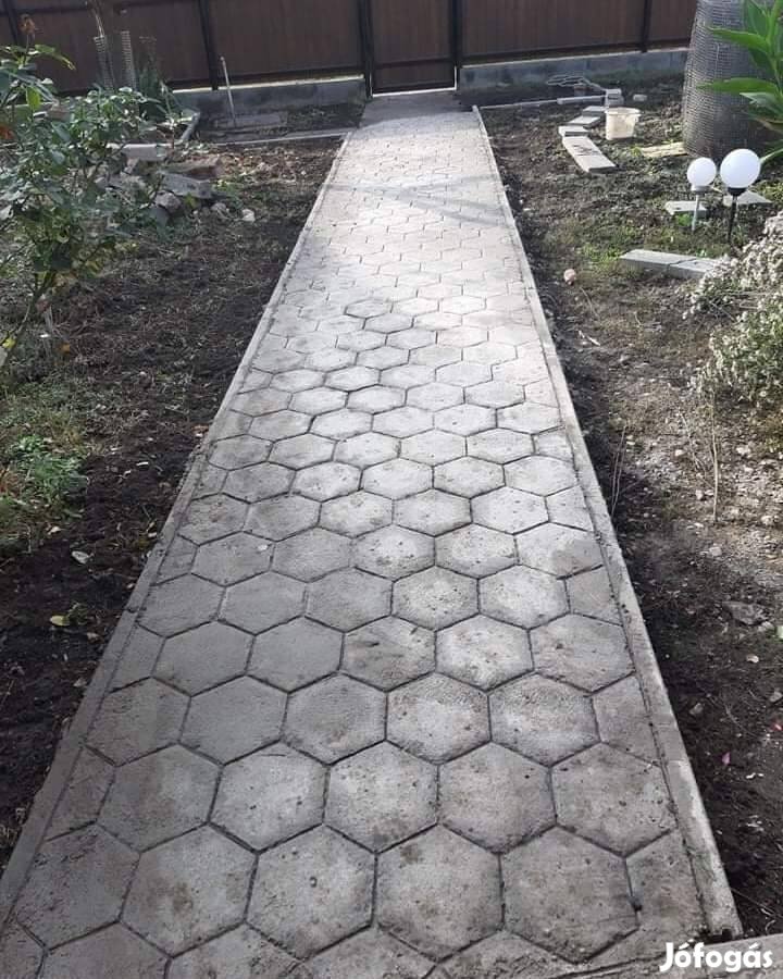 Hexagon Beton mintázó sablon vasból 