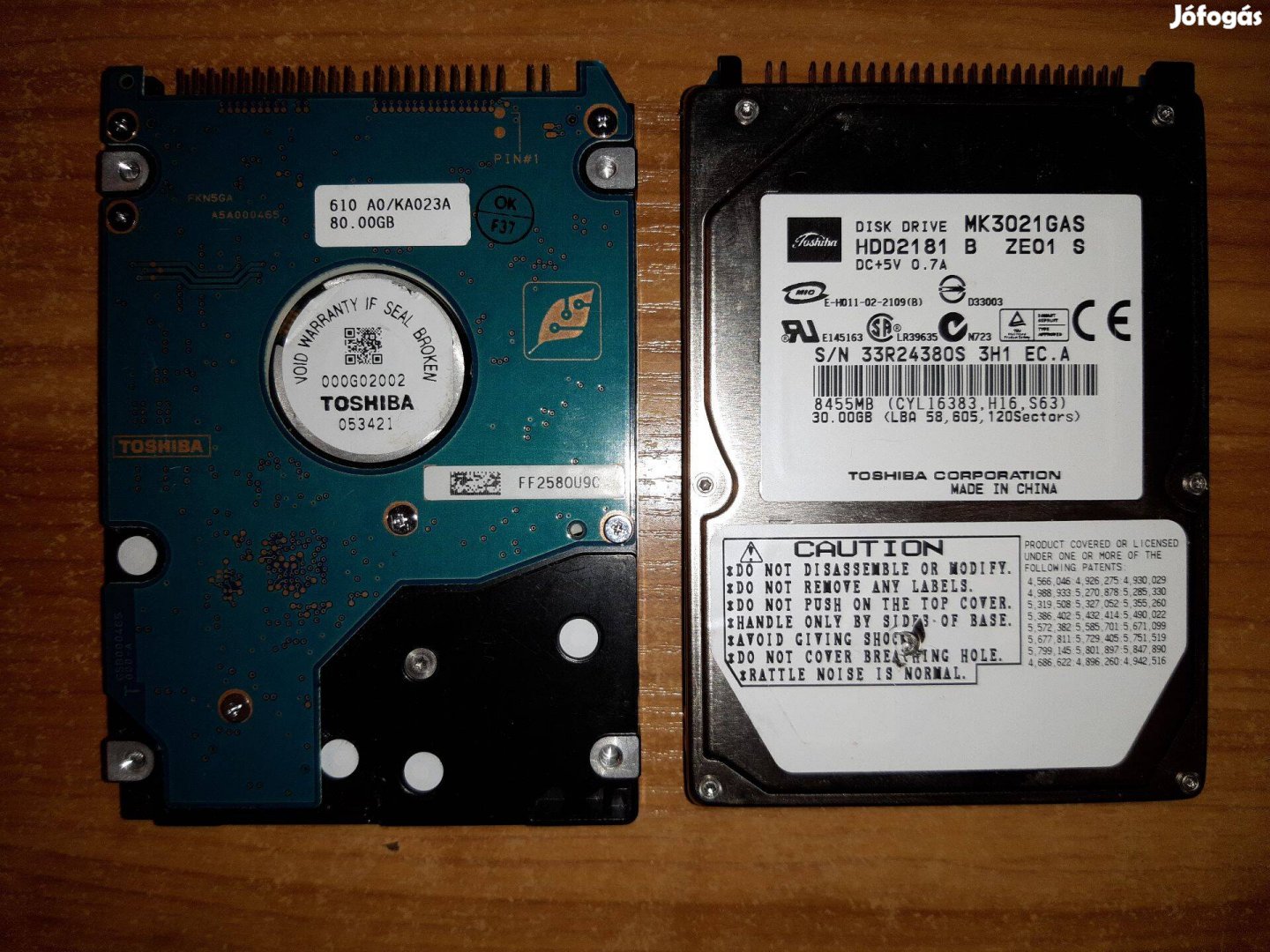Hiányos és hibás 2.5" IDE HDD notebook laptop merevlemez Toshiba