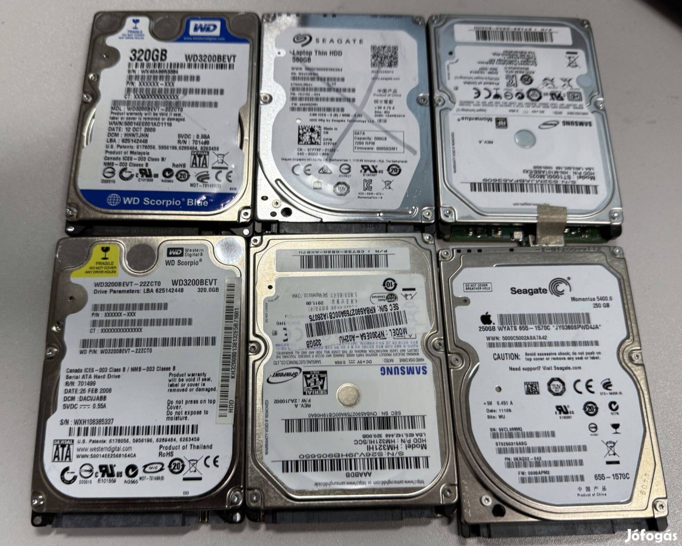 Hibás 2,5" HHD, merevlemez, WD, Samsung