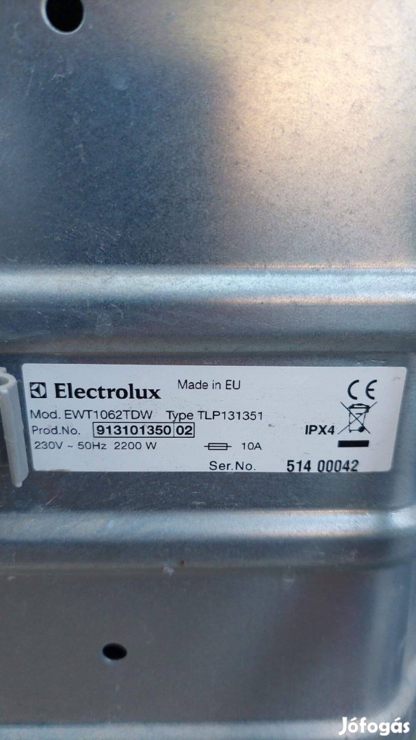 Hibás Electrolux EWT 1062 TDV, Dobhibás eladó!