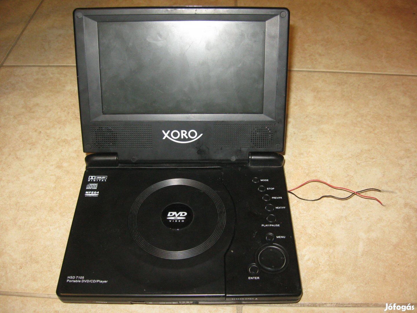 Hibás Hordozható DVD Lejátszó Xoro AV-out DVD CD Lejátszó Xoro 7col
