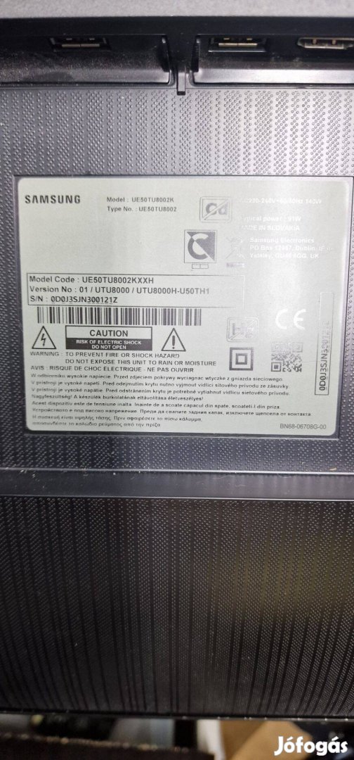 Hibás Samsung LED TV UE50TU8002Kxxh