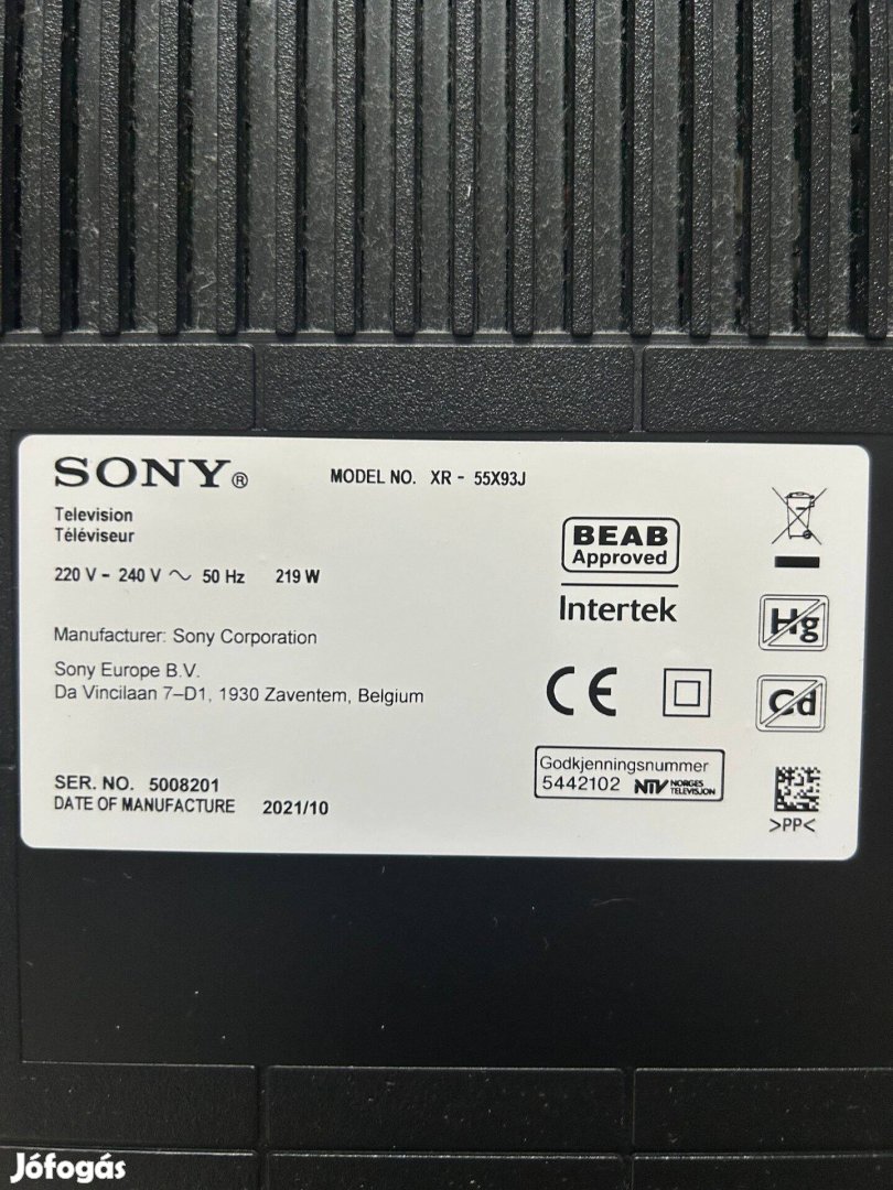 Hibás - Sony XR-55X93J 4K HDR Google TV