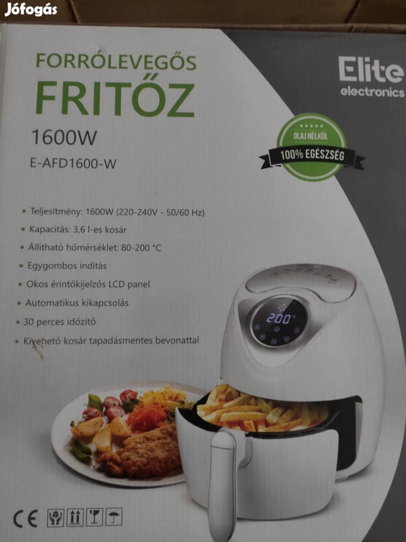 Hibátlan Elite airfryer forrólevegős fritőz eladó 