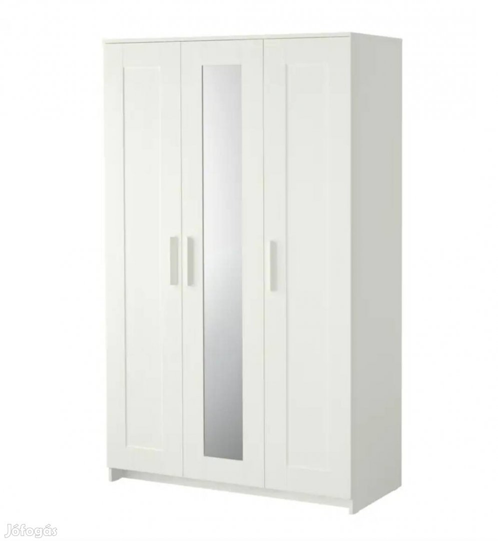 Hibátlan IKEA Brimnes 3 ajtós gardrób - fehér, 117x190 cm