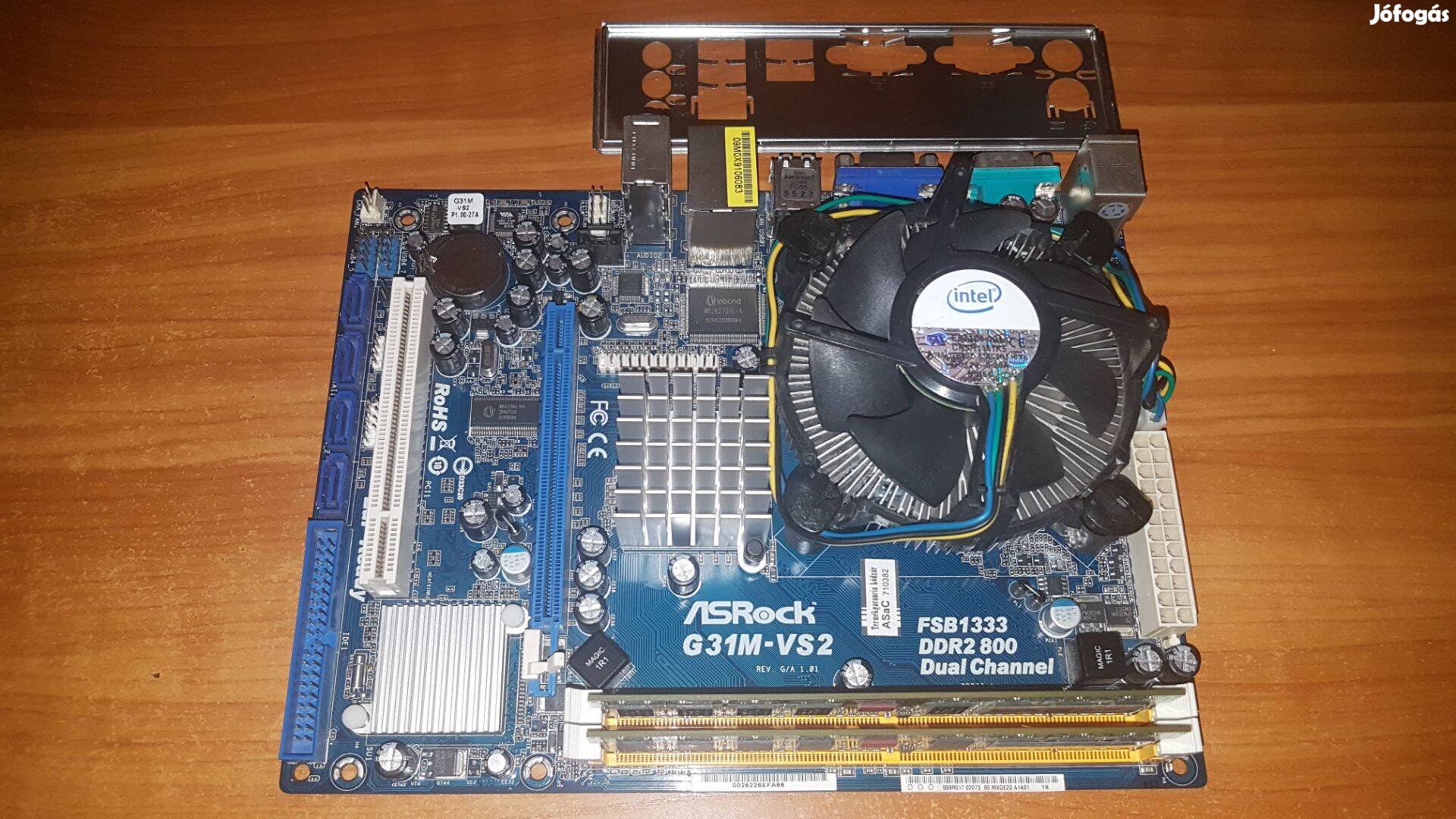 Hibátlan LGA 775 félkonfig Asrock G31M-VS2 + E7500 cpu + 2GB DDR2