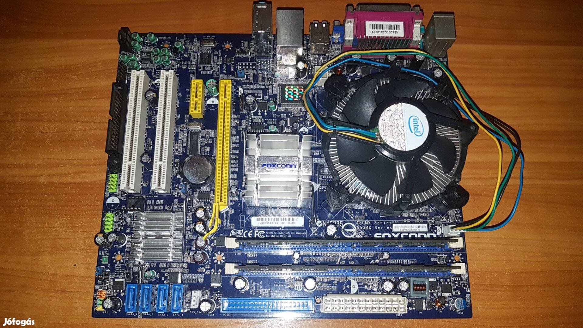 Hibátlan LGA 775 félkonfig Foxconn 45CMX + Celeron 440 cpu + 4GB DDR2