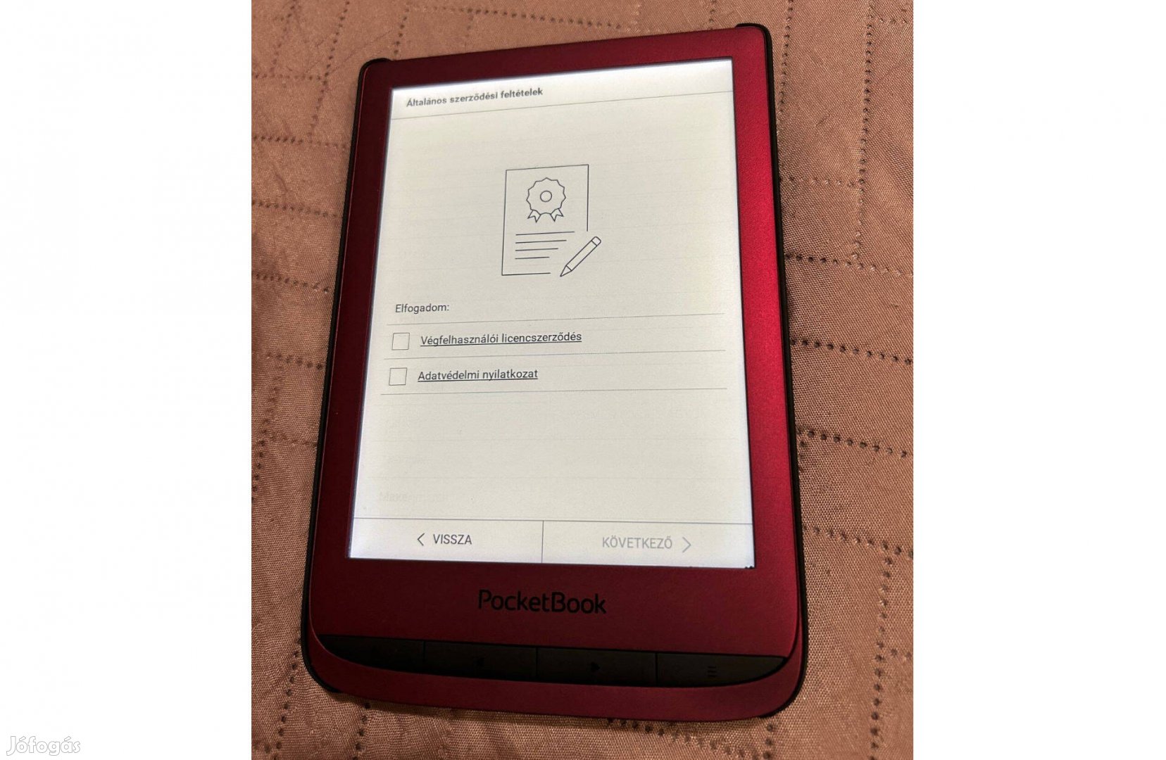 Hibátlan Pocketbook 628 Touch Lux 5 ruby red magyar nyelvű e-olvasó