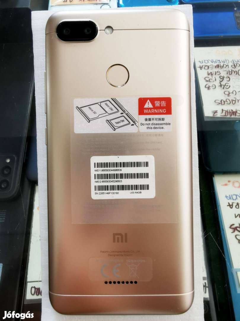 Hibátlan Xiaomi Redmi 6 4/64 3 hónap garancia hívásrögzítés dual sim