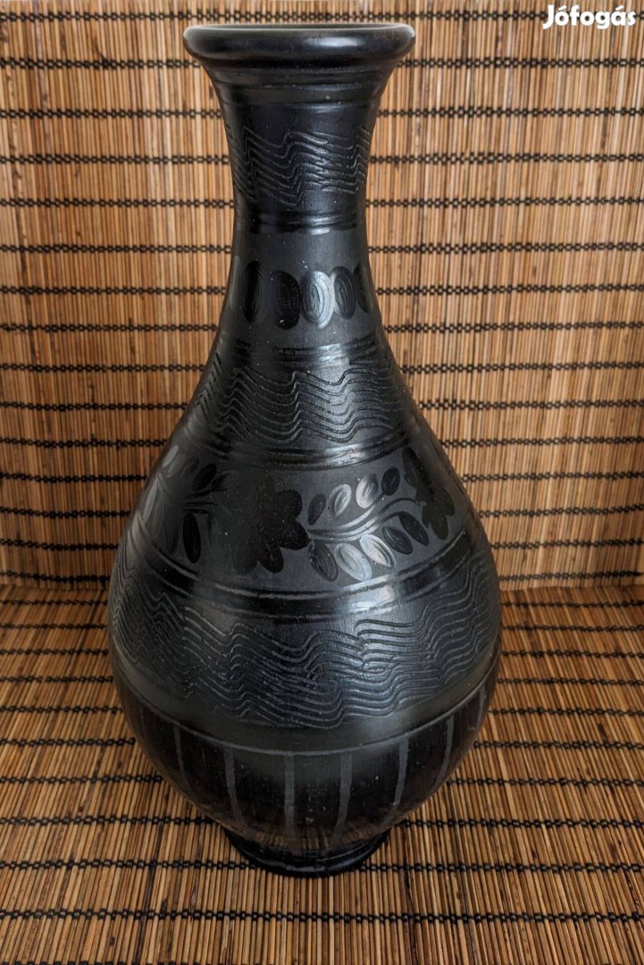 Hibátlan! - Fekete (Black) Váza! - 35cm - Karcmentes!