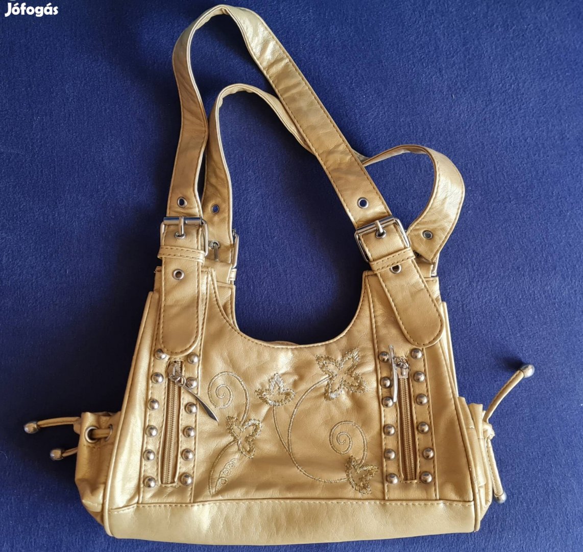 Hibátlan, arany színű női táska (kb 28x18 cm) 