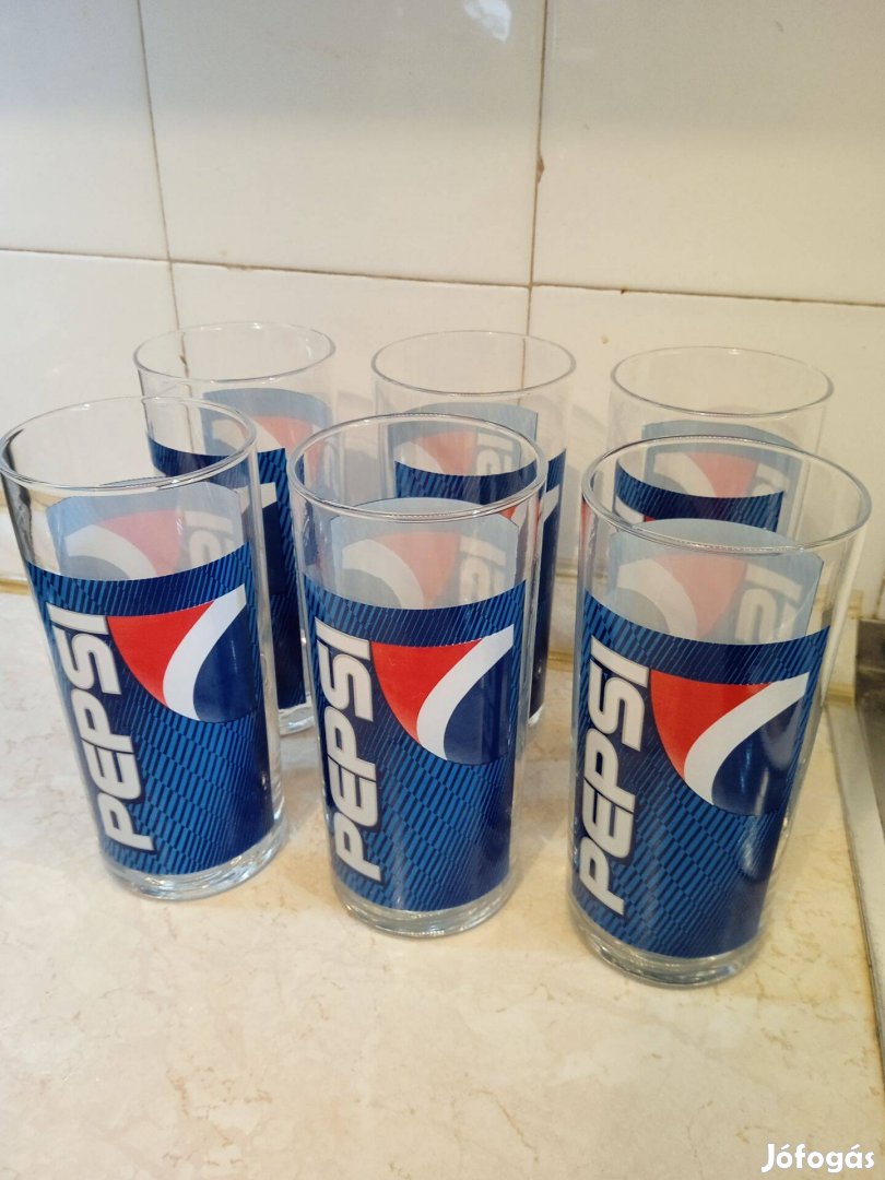Hibátlan állapotú 6 db PEPSI 3dl poharak eladóak