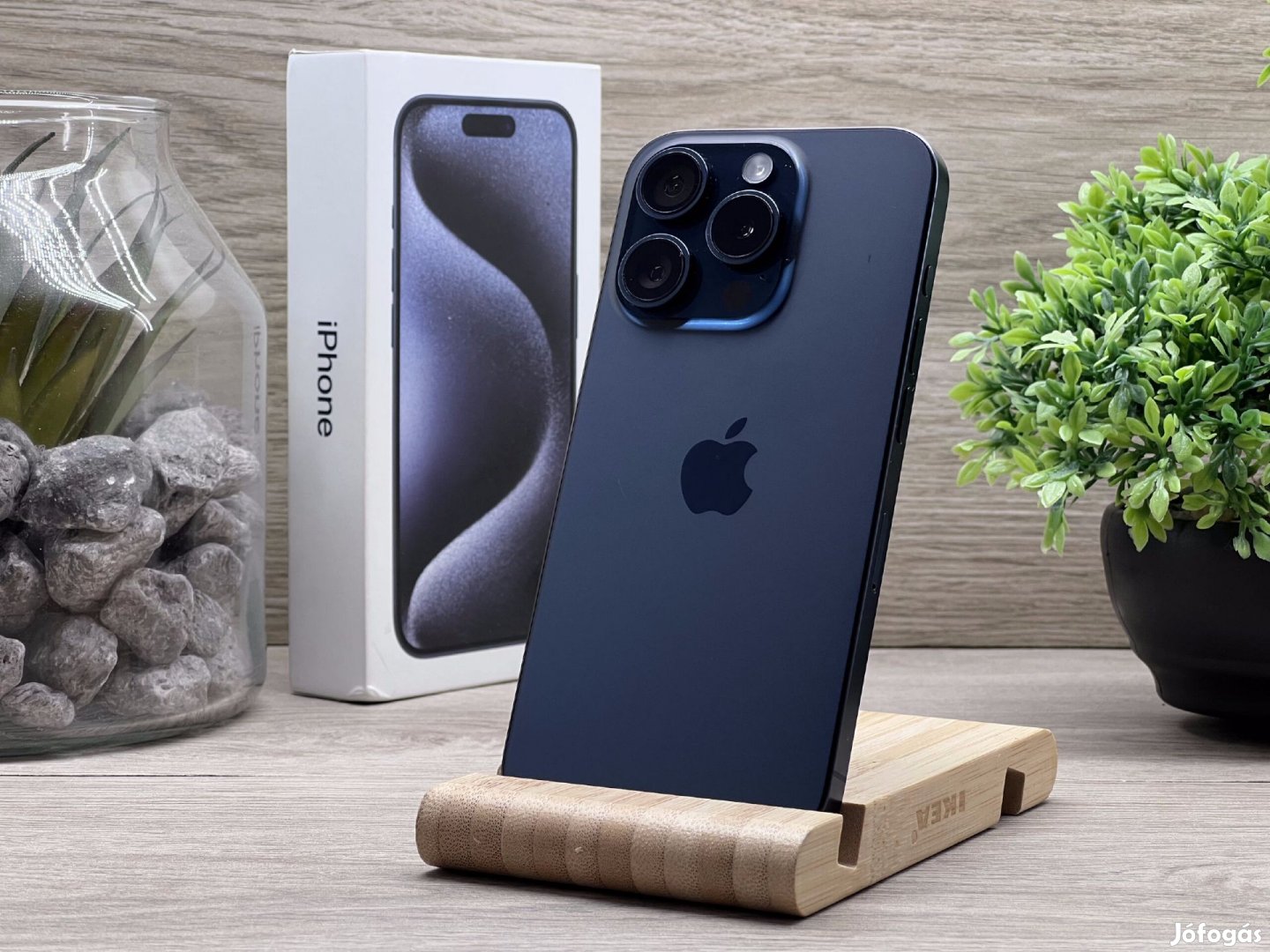 Hibátlan iPhone 15 Pro Blue Titanium 128GB 2 ÉV Garanciával