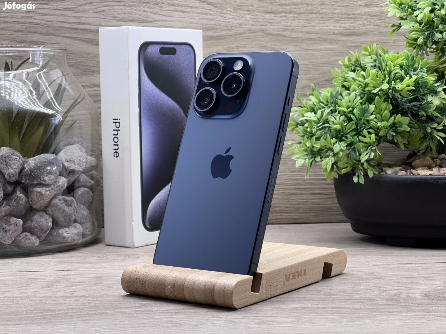 Hibátlan iPhone 15 Pro Blue Titanium 128GB 2 ÉV Garanciával