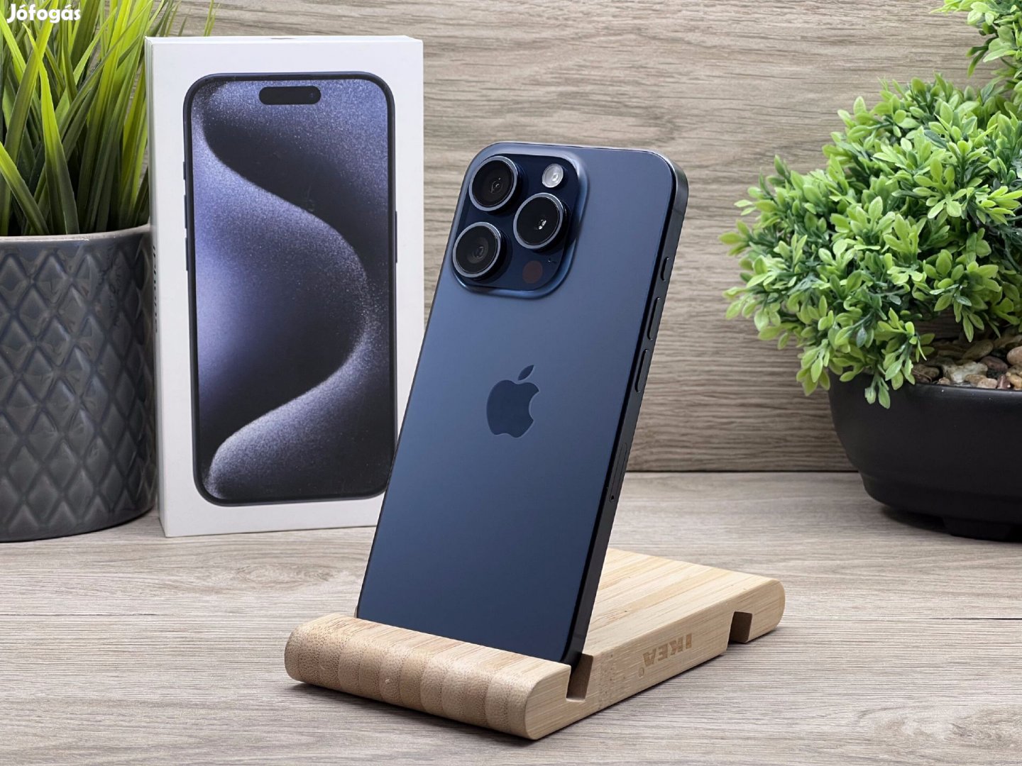 Hibátlan iPhone 15 Pro Blue Titanium 128GB 2 ÉV Garanciával