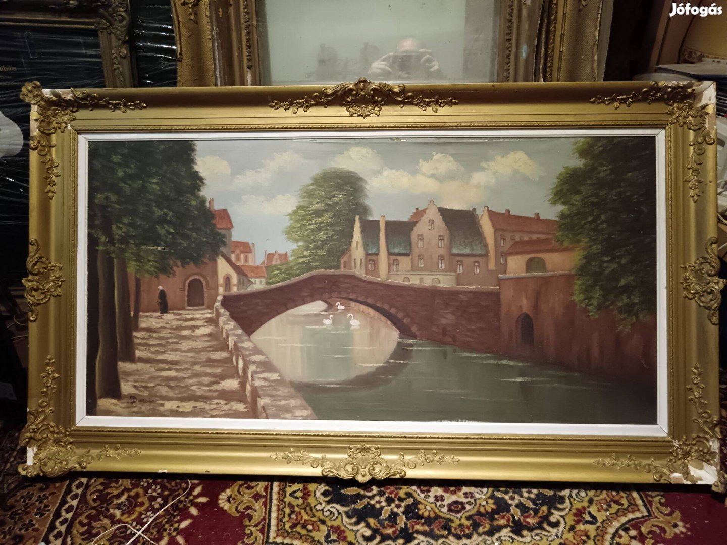 Híd a városban , nagyméretü festmény