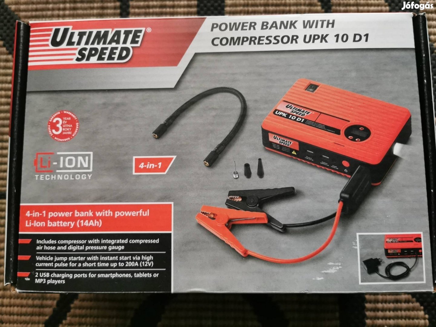Hidegindító, kompresszor és powerbank