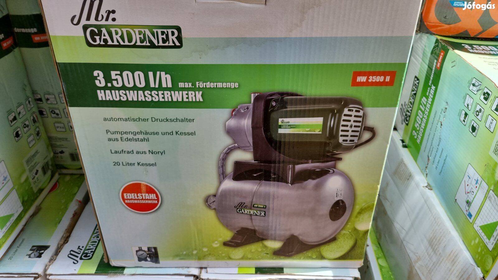 Hidrofor 20 literes rozsdamentes acéltartállyal, házi vízmű 3500L/h