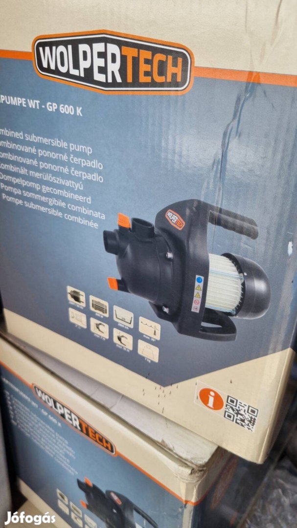 Hidroforra szerelhető kombi kerti vízszivattyú 600W teljesítménnyel
