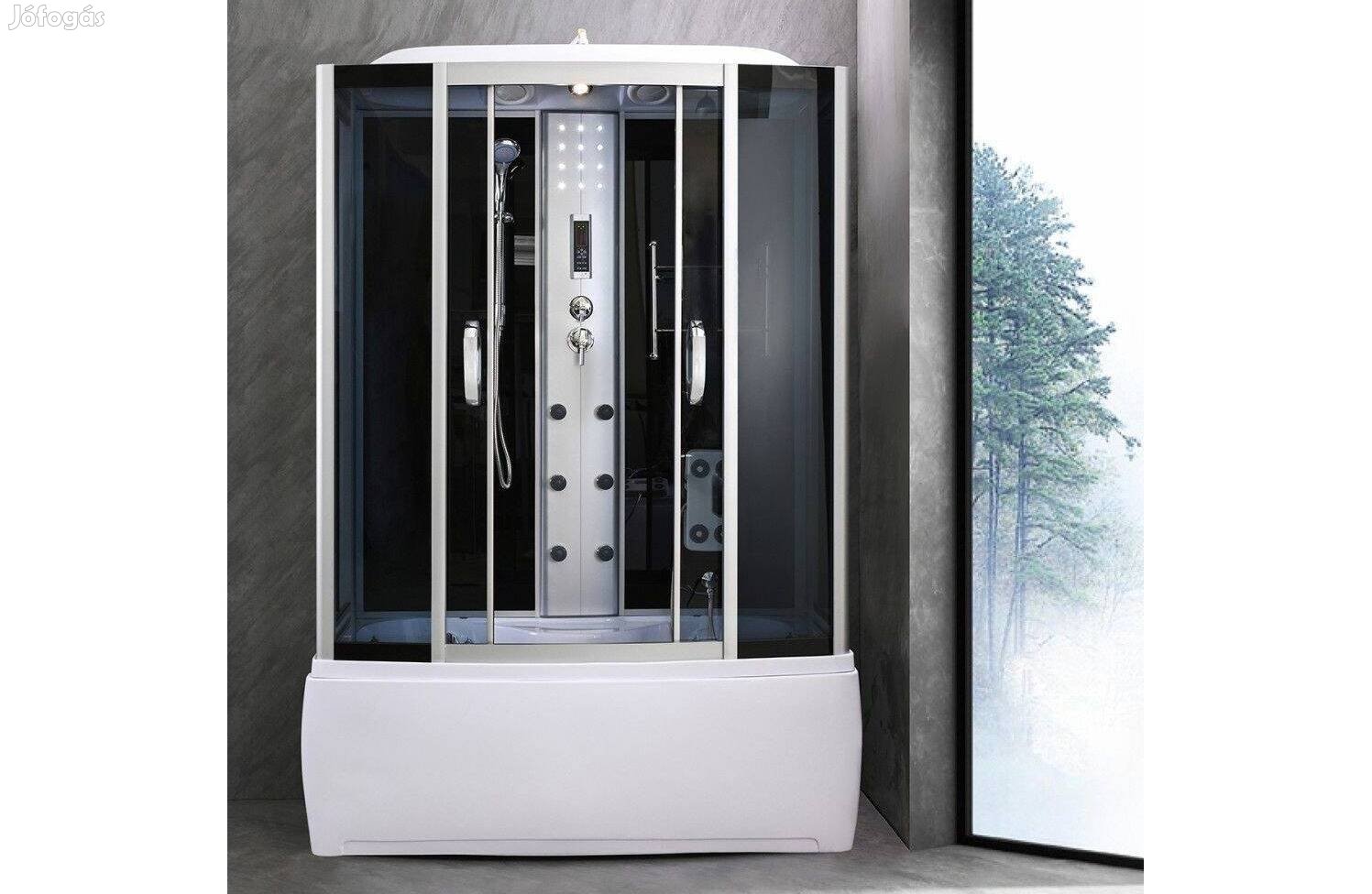 Hidromasszázs kádkabin EMI 150x 85 cm, Fekete címére
