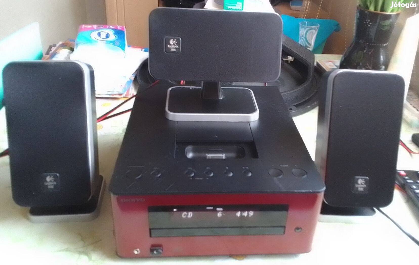 Hifi Logitech fémházas polchangfalpár. Falra is szerelhető