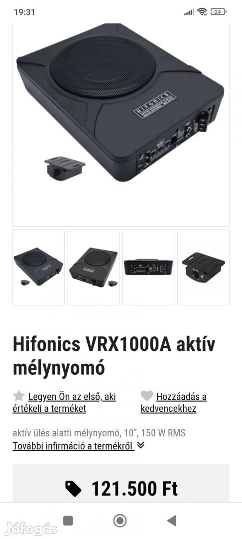 Hifonics Vulcan aktív mélyláda 
