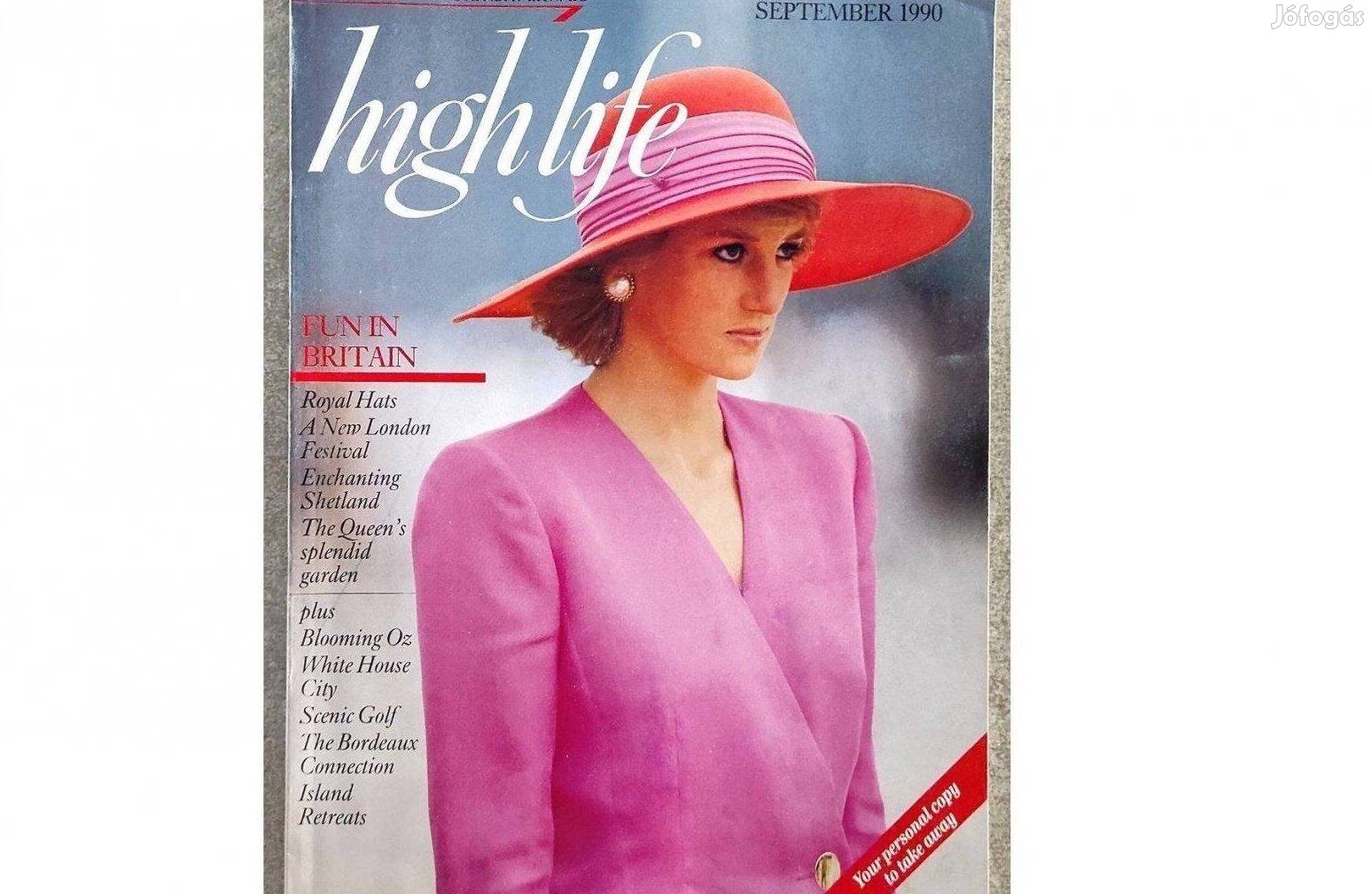 Highlife Magazin 1990 Diana Hercegnő borítókép, angol nyelvű