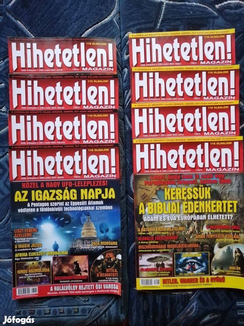 Hihetetlen magazin 2023 (7 szám) és 2017 (11 szám)