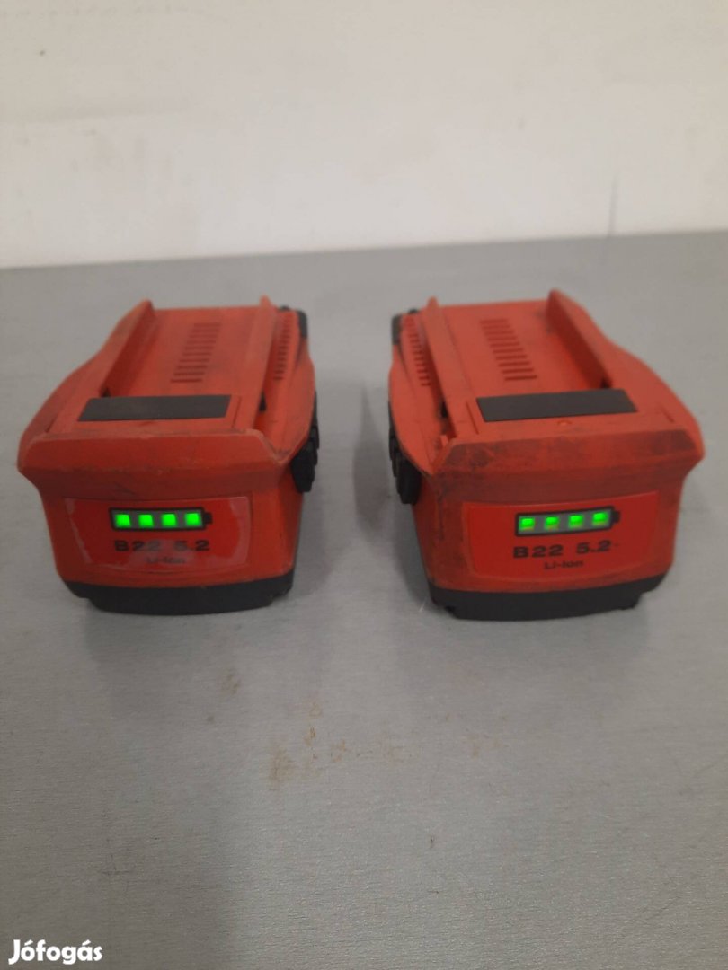 Hilti 22 volt 5,2 Ah akkumulátor 2db