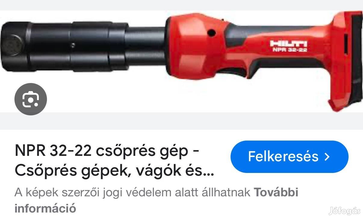 Hilti Nuron uj Akkumulátoros présgép NPR 32-22 kofferes csak test