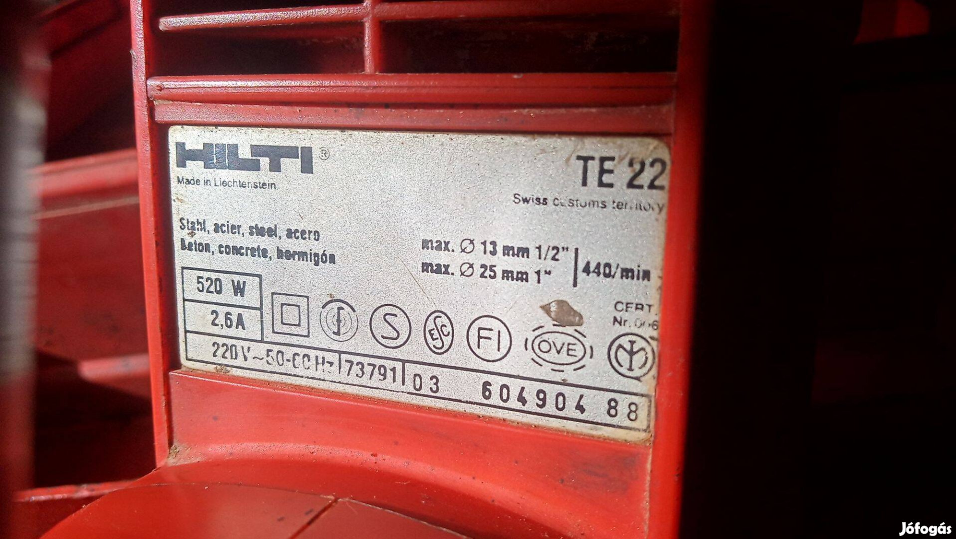 Hilti TE22 ütvefúrógép, Hilti