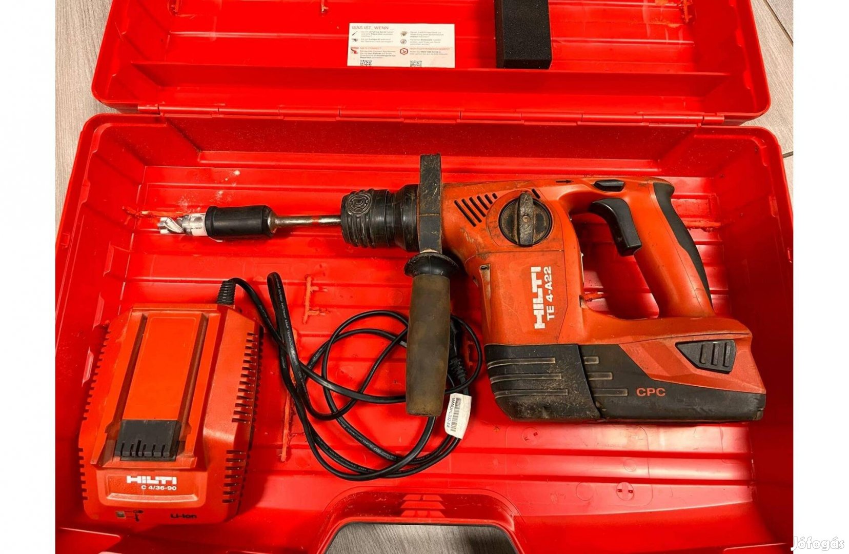 Hilti TE 4-A22 22V SDS-Plus Akkus Ütvefúró Fúrókalapács