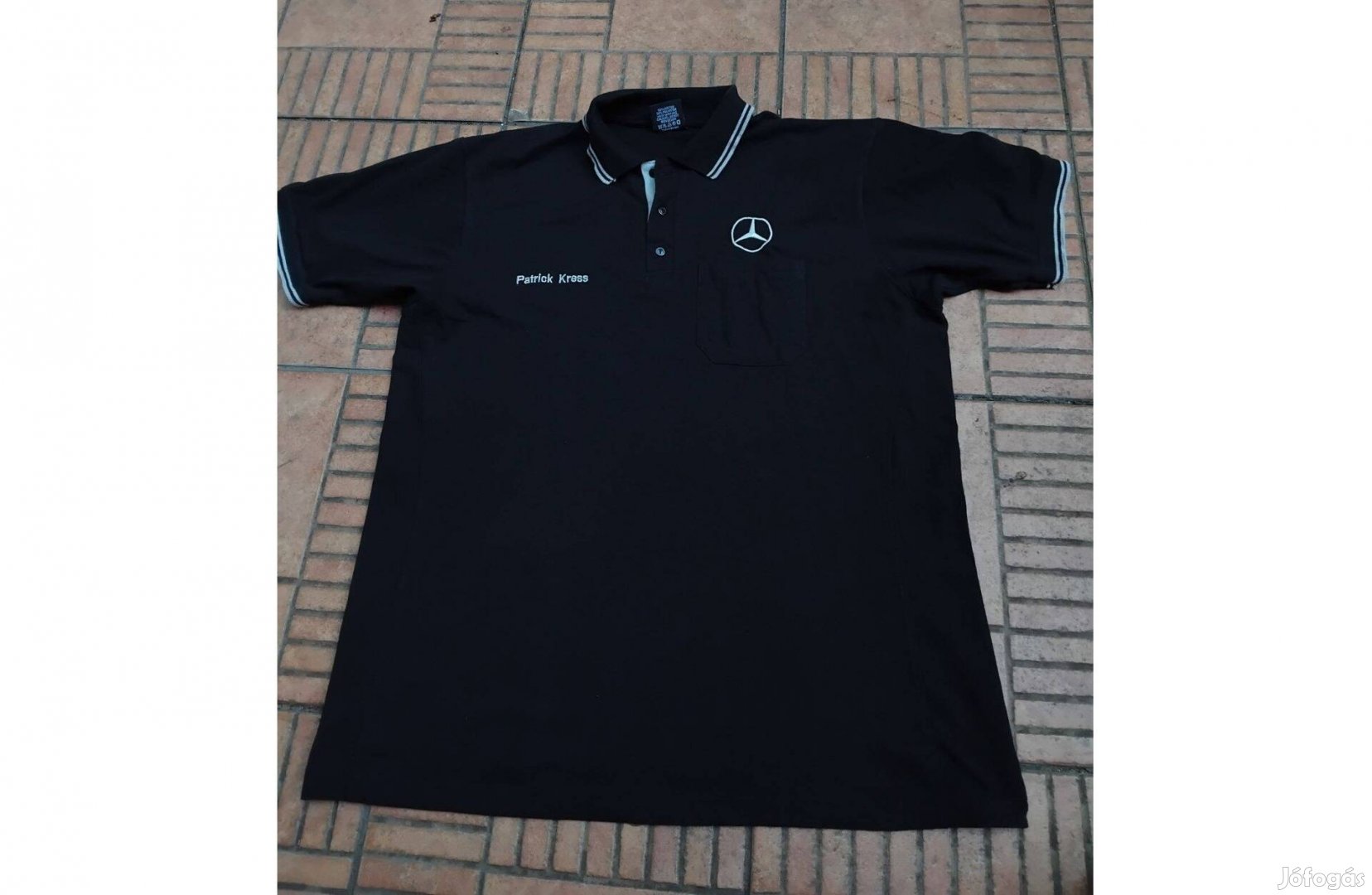 Hímzett galléros Mercedes póló XXL 2XL