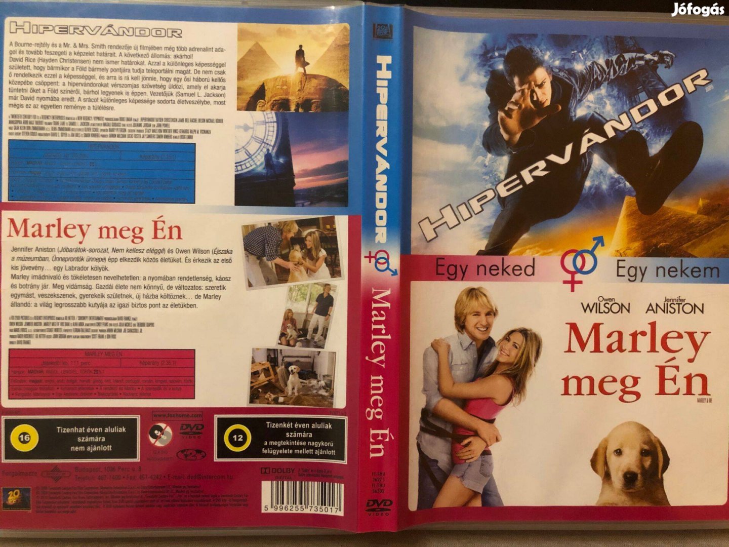 Hipervándor + Marley meg én DVD (twinpack, karcmentes, ritkaság, 2db)
