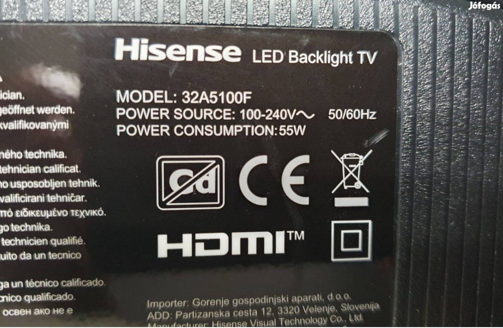 Hisense 32A5100F LED LCD tv háttér világítás eladó,main elkelt!