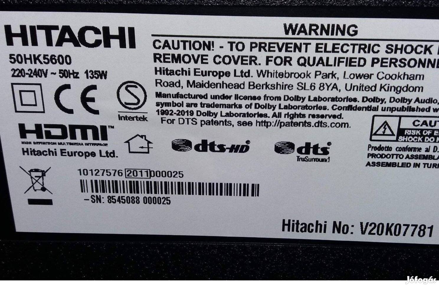 Hitachi 50HK5600 4K UHD LED tv talp párban