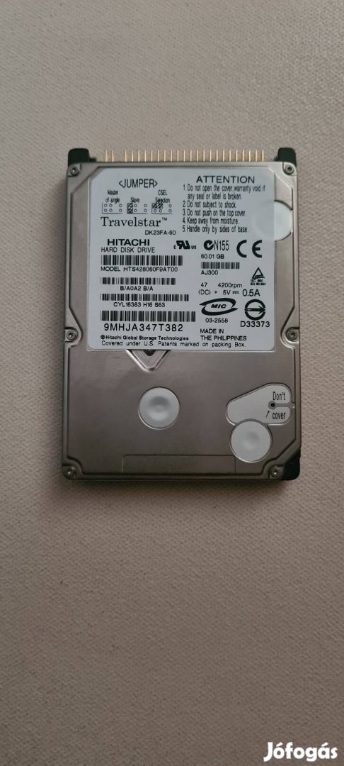 Hitachi 60gb IDE/PATA 2.5" HDD winchester