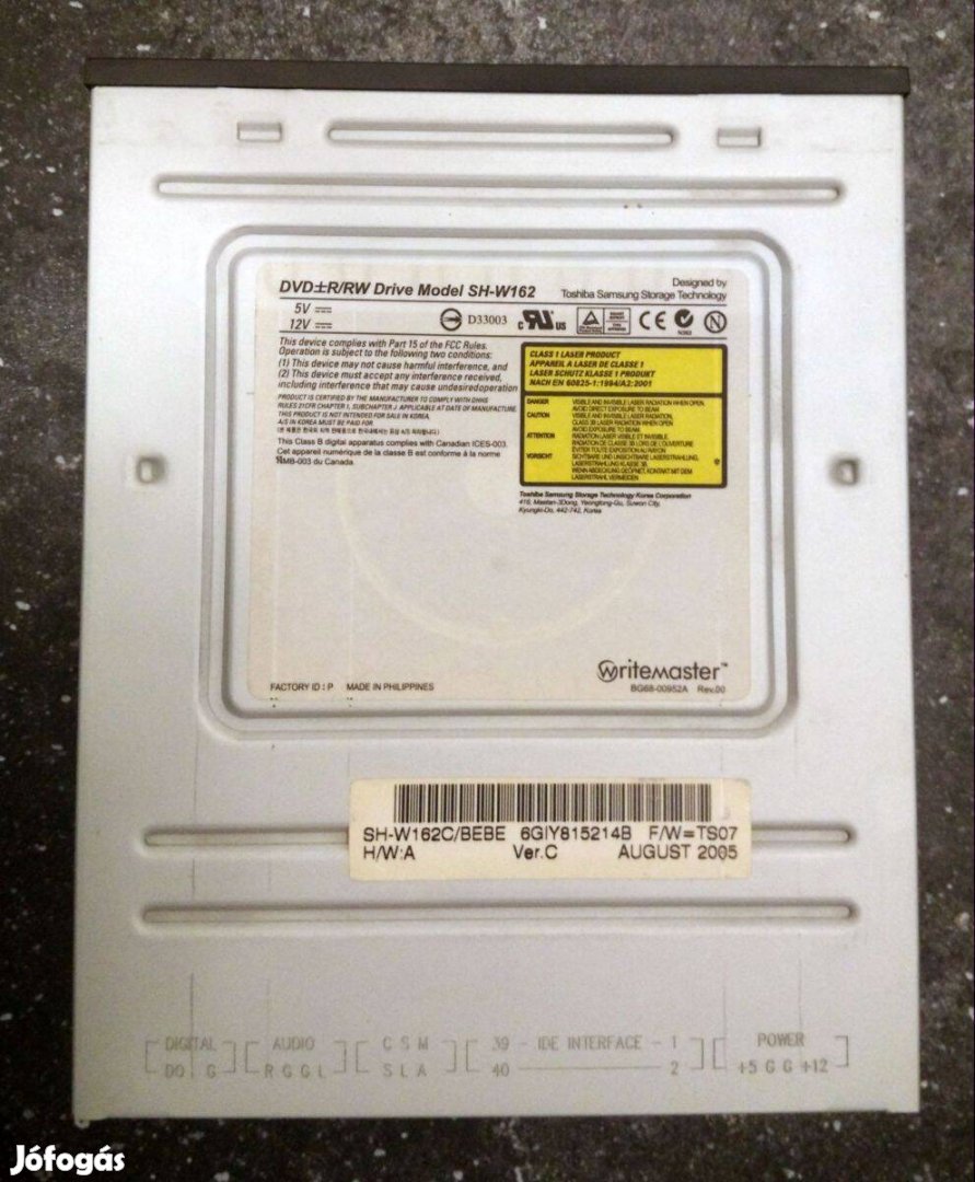 Hitachi-LG (SH-W162) DVD-Rewriter (2005) IDE-s (teszteletlen)