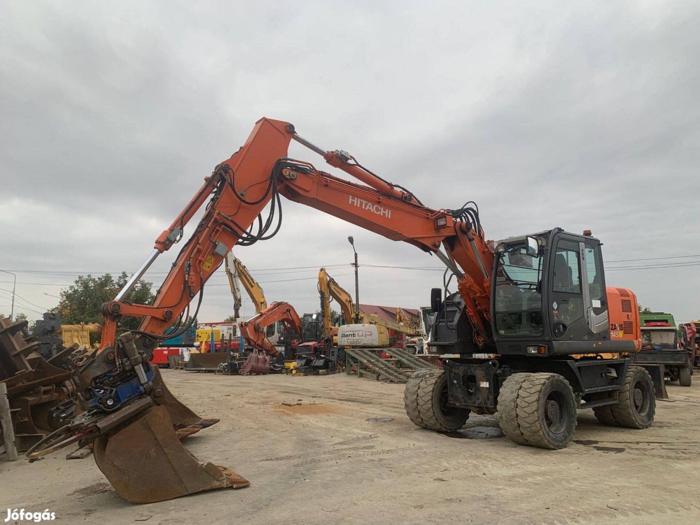Hitachi Zx145W-3+ SMP csipeszes Rototilt gumikerekes kotró