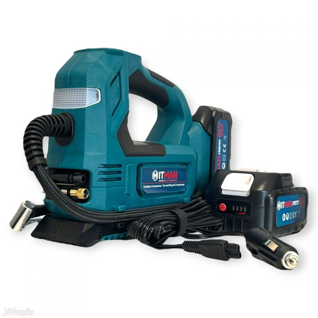 Hitman Akkumulátoros Kompresszor 62V, autó- és kerékpárgumih