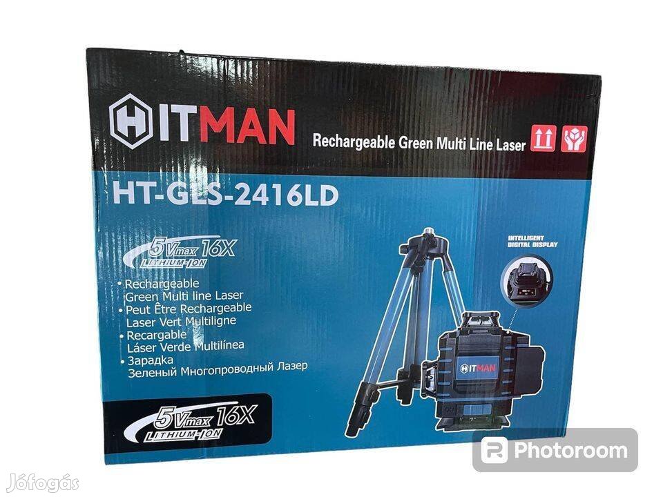 Hitman- HT-GLS-2416LD Szintező Lézer 16V Zöld 4D Új!