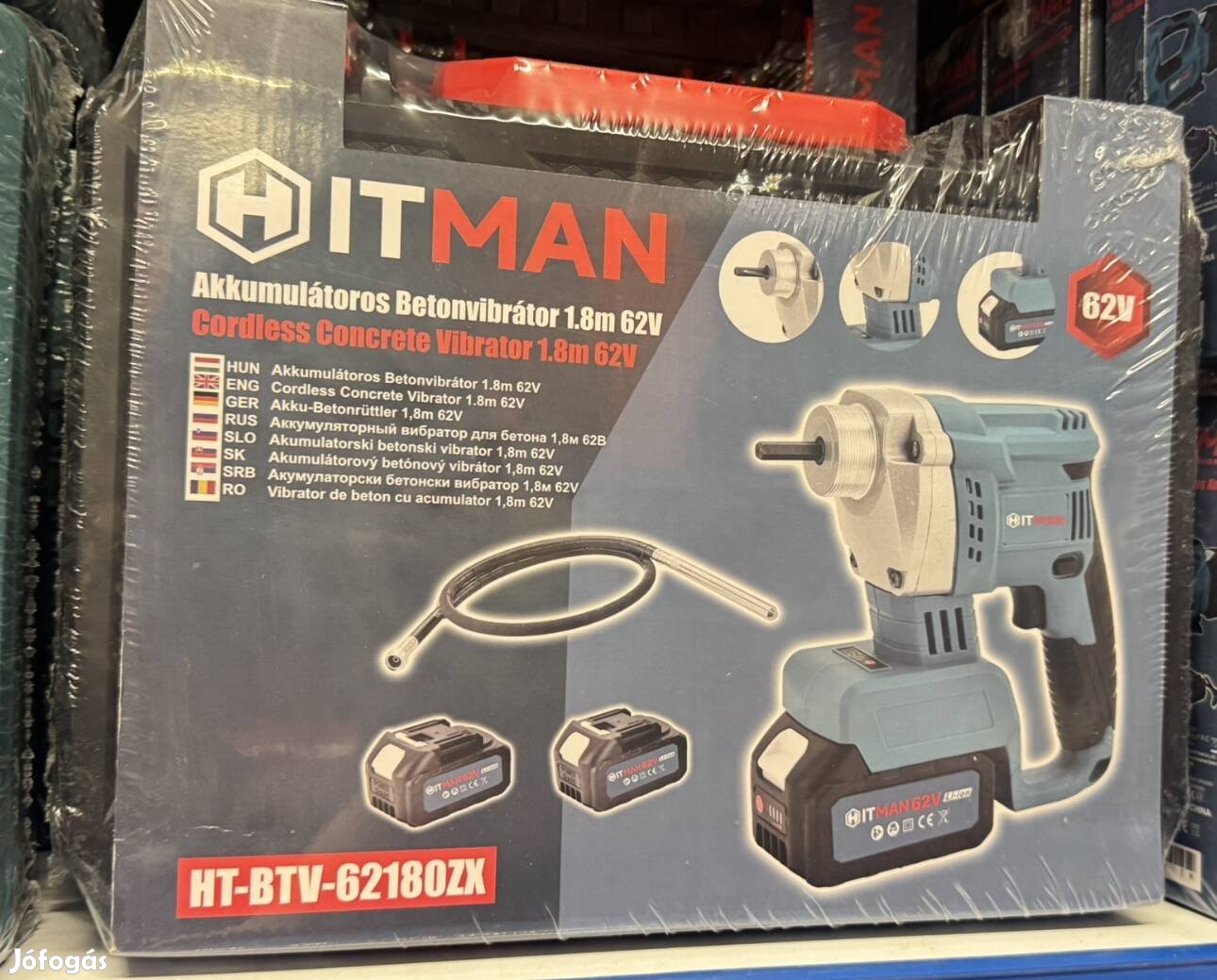 Hitman akkus betonvibrátor 1,8 méter szárral 