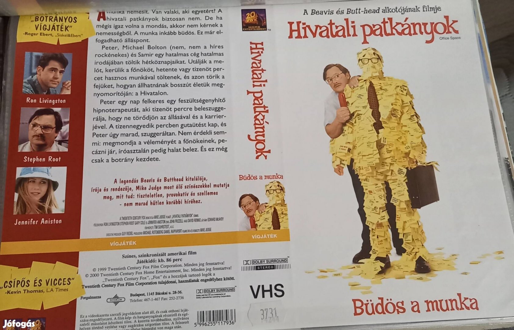 Hivatali patkányok - vígjáték vhs - Jennifer Aniston