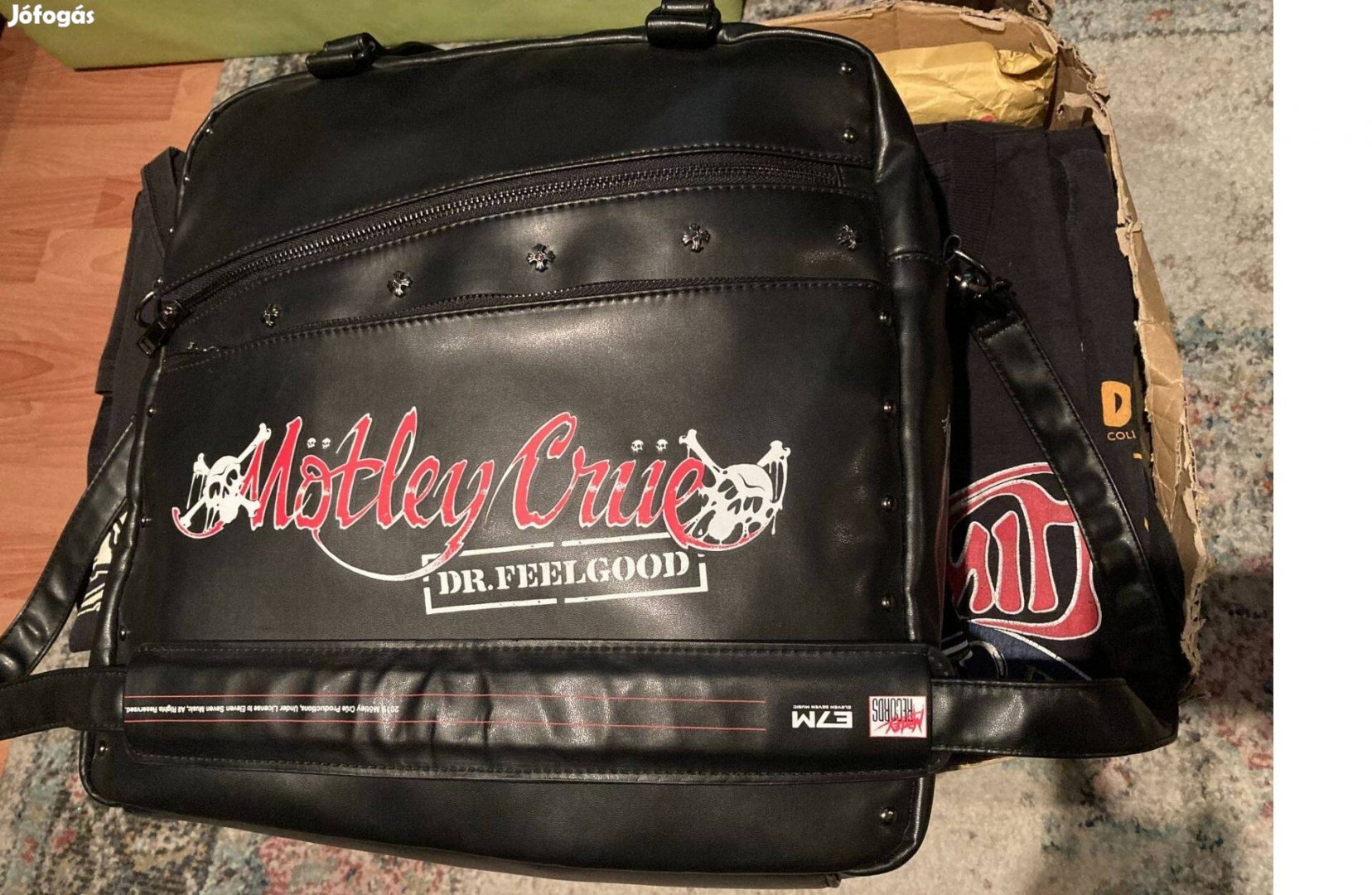 Hivatalos Mötley Crüe Dr Feelgood bakelit lemez tároló válltáska táska