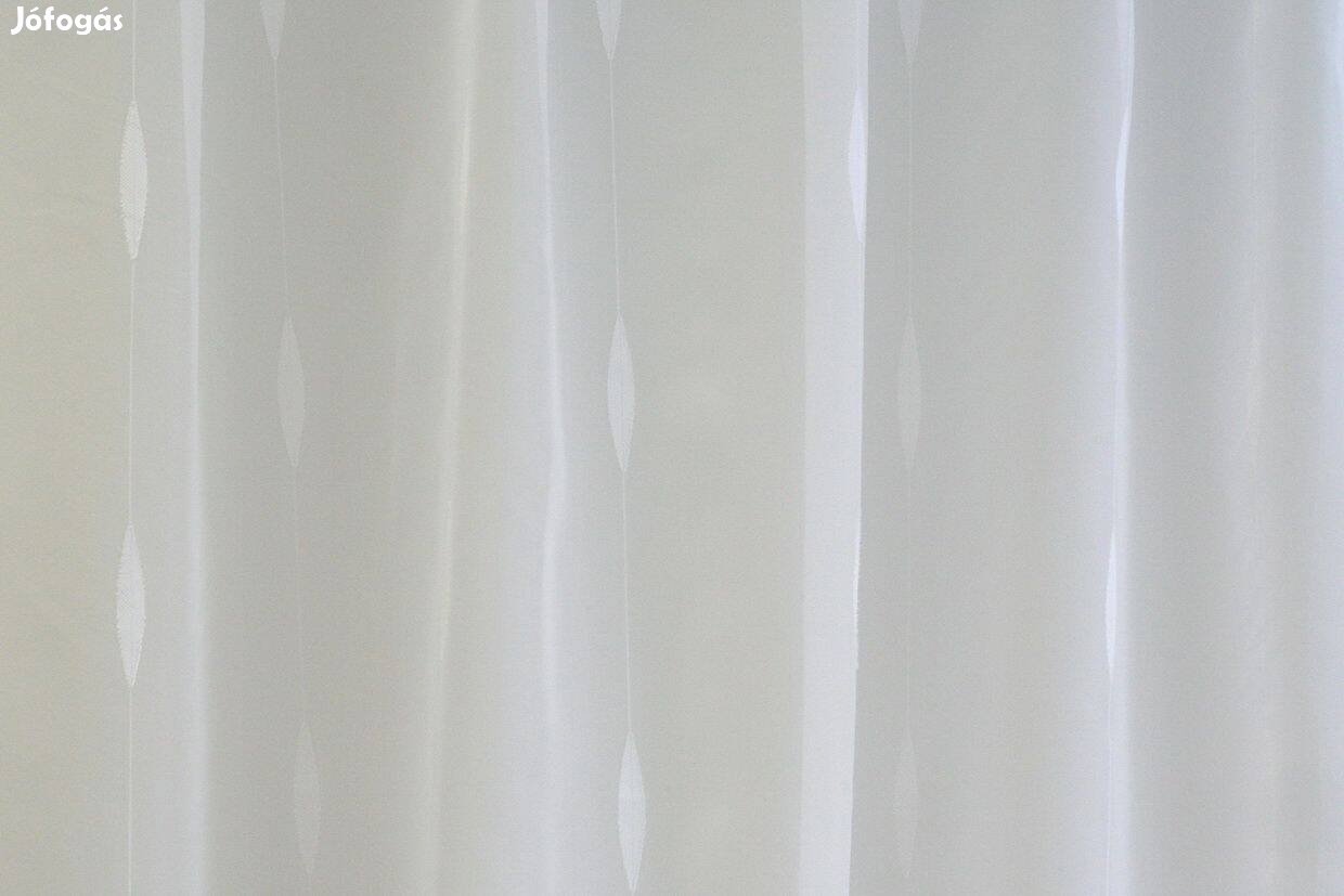 Hófehér nyírt mintás új függöny Ólomzsinórral 8m x 175 cm