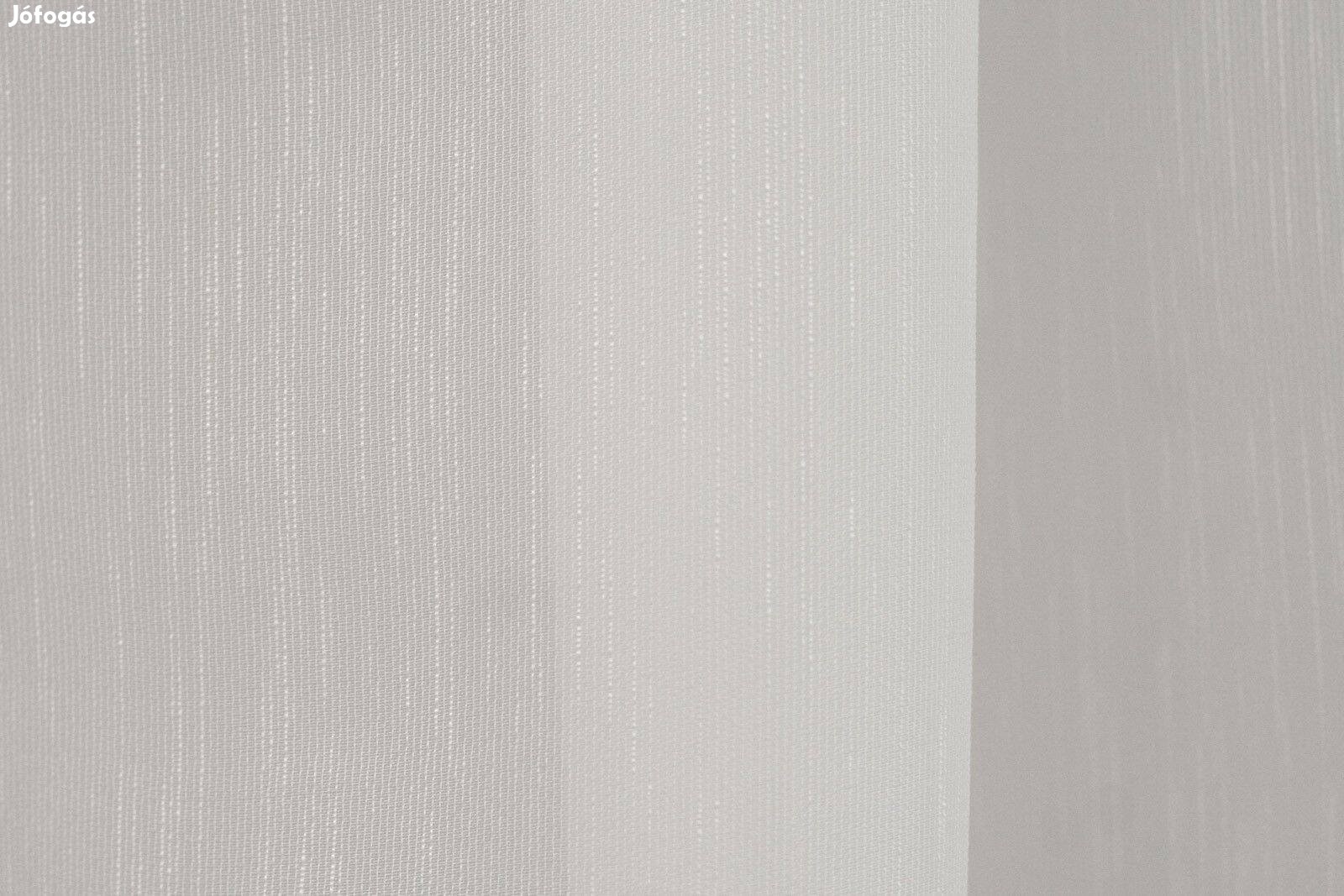 Hófehér új kis csíkos függöny Ólomzsinórral (12m x 175 cm)